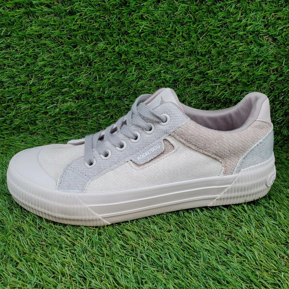 Rocket Dog Cheery SIZE 6.5 Women's Casual Low Top Comfort Sneakers Beige Gray